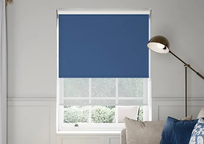 Rimini (Blackout) Blue & Optima Tide - Double Roller Blind