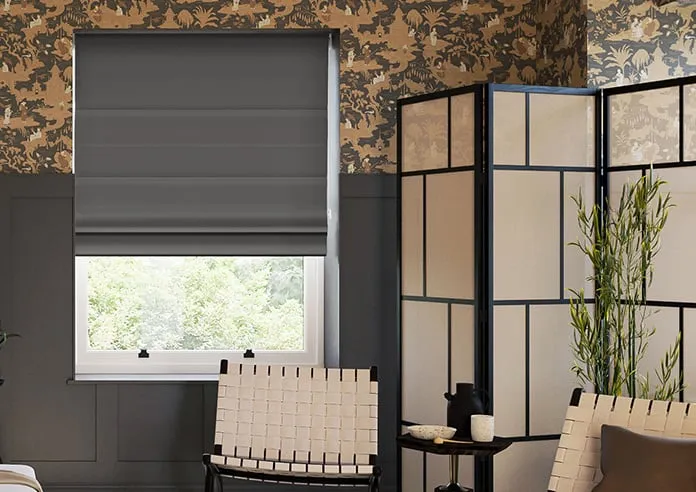 Akoya Faux Silk Lustre Slate Grey - Roman Blind
