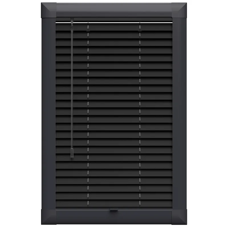 Midnight Black Perfect Fit Anthracite Frame Uk - Wooden Blinds