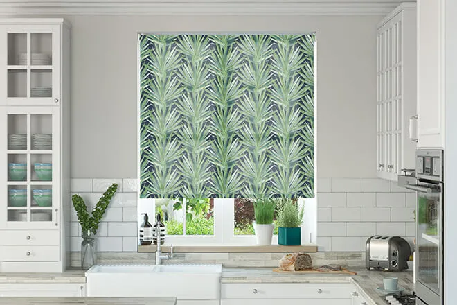 Tropical Navy - Patterned Roller Blind