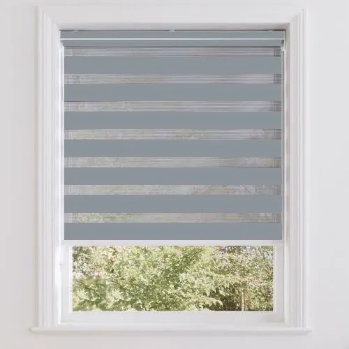 Dayspring Steel Grey (Blackout/sheer) Day & Night Roller Blinds