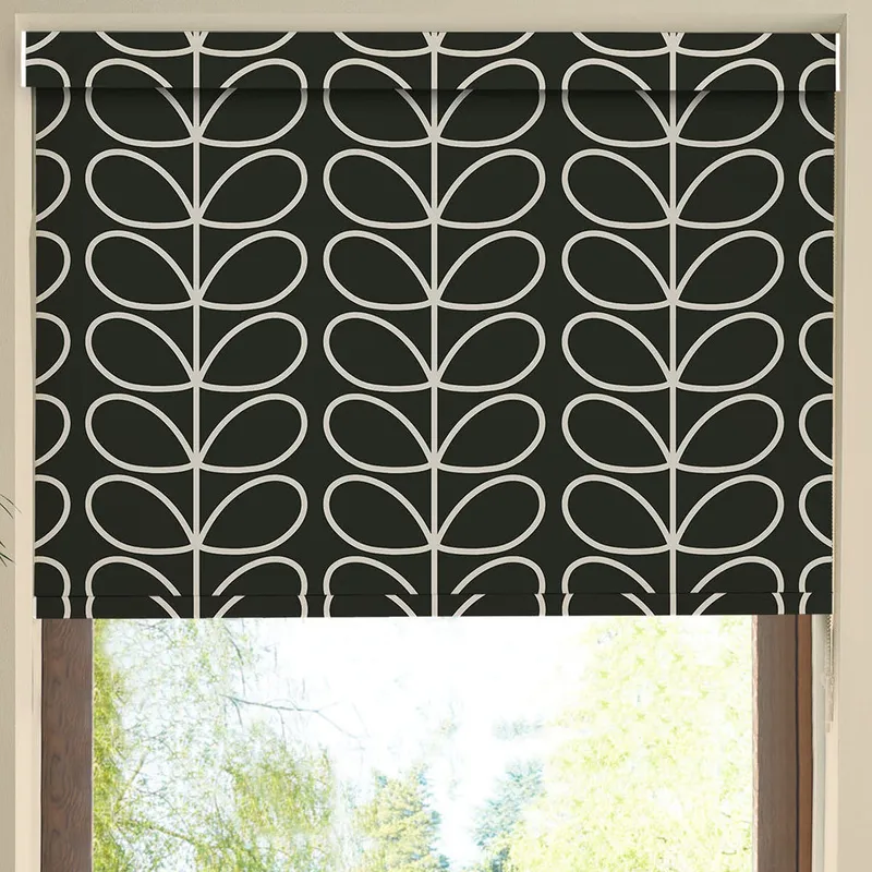 Orla Kiely Jumbo Linear Stem Translucent Made To Measure Roller Blind Liquorice