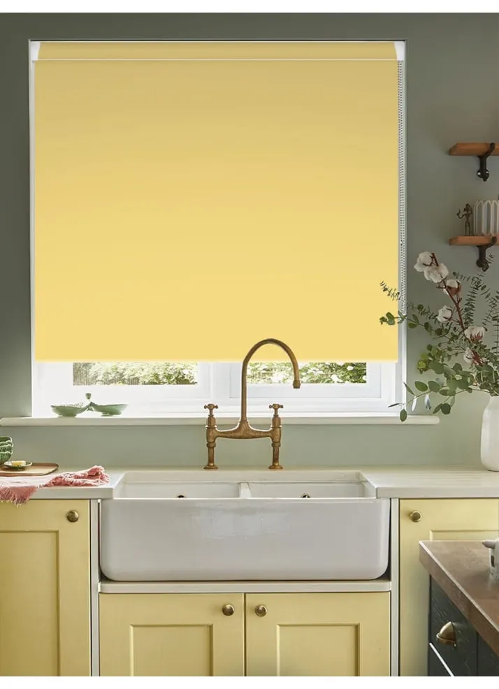 Spring Yellow Blackout Grip Fit® No Drill Roller Blind