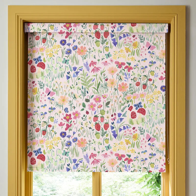 Wee Blue Bell Secret Garden Blackout Made To Measure Roller Blind Rose