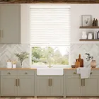 Click2go Parchment Faux Wood Blind - 50mm Slat