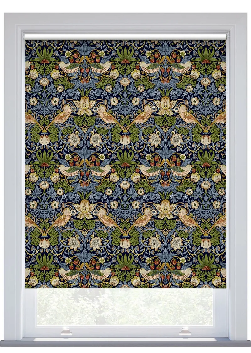 Morris & Co Strawberry Thief Indigo Roller Blind