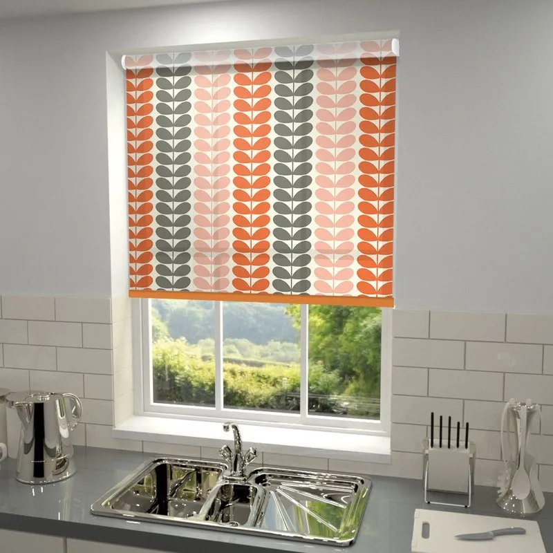 Orla Kiely Trio Stem Made To Measure Roller Blind Persimmon