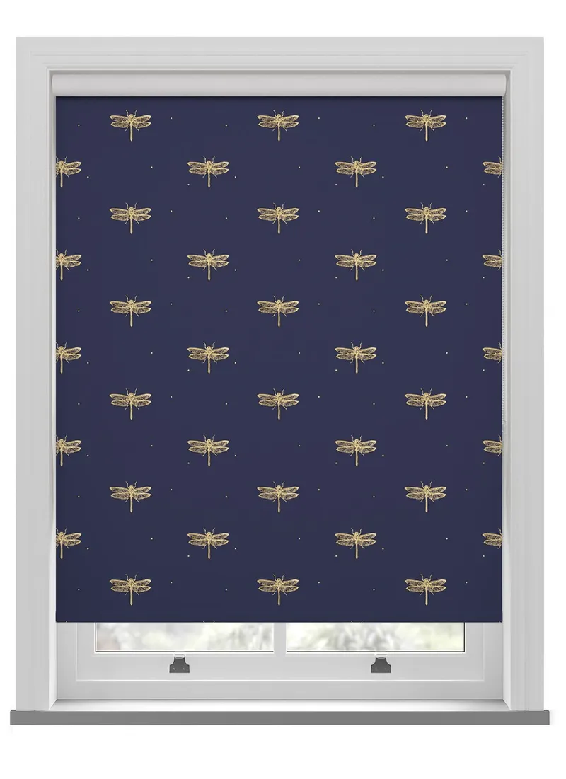 Sara Miller Dragonfly Navy Roller Blind