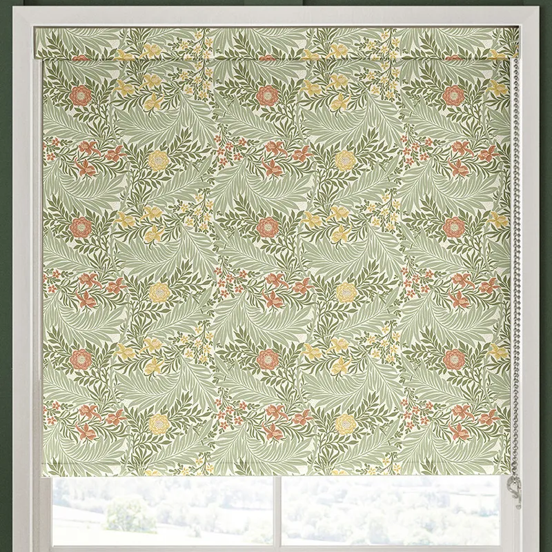 William Morris Larkspur Made To Measure Blackout Roller Blind Nettle