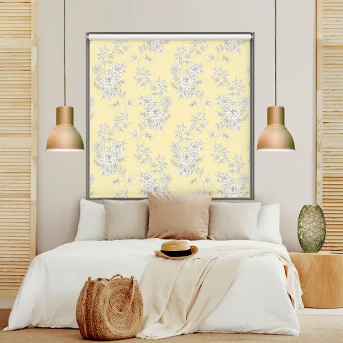 Yellow Blackout Cordless Roller Blind - Camellia Design