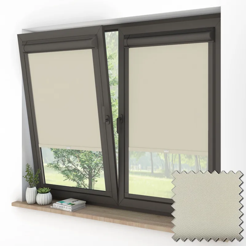 Pvc Blackout Champagne Perfect Fit Roller Blinds
