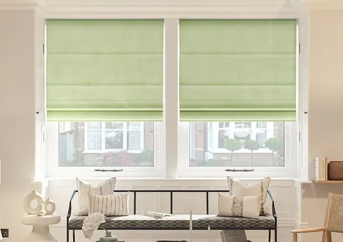 Florence Faux Suede Green Leaf - Roman Blind