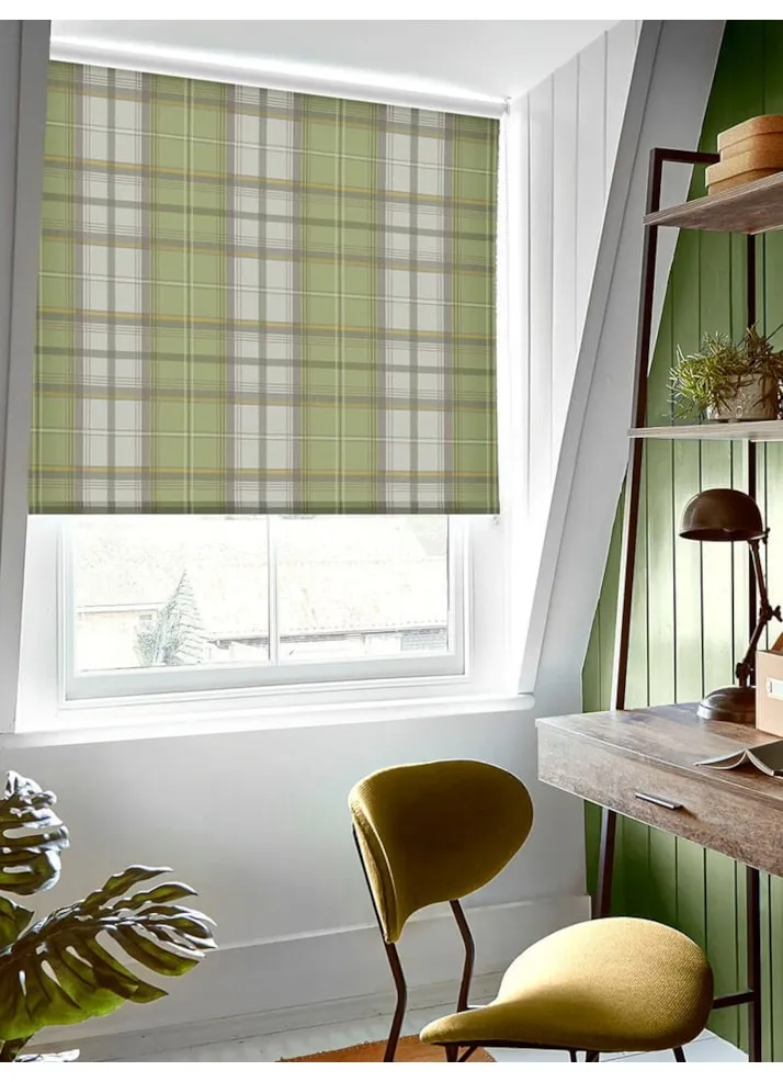 Tartan Sage Green Roller Blind