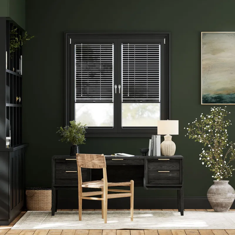Stick On Dark Storm Wooden Blind - 25mm Slat