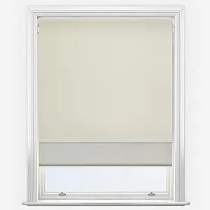 Optima Blackout White & Natural Double Roller Blind