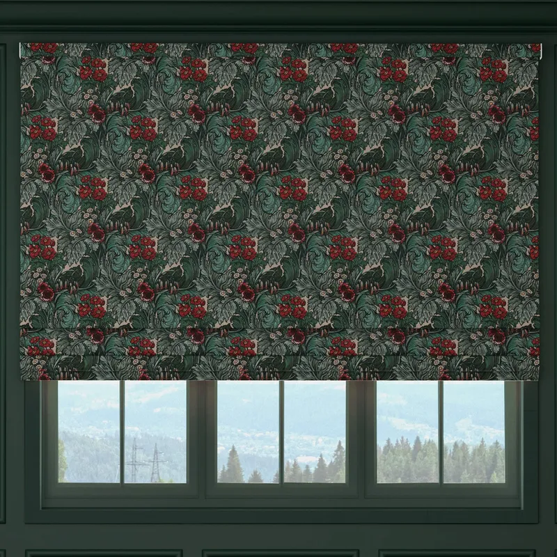House Llewelyn-bowen Hedgerovia Printed Velvet Made To Measure Roman Blind Rosetint