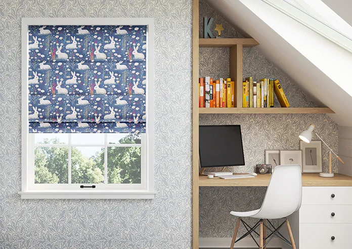 Bunny Meadows Periwinkle - Roman Blind