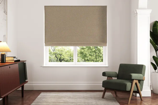 Ted Baker Palm Geo Gold - Designer Roman Blind