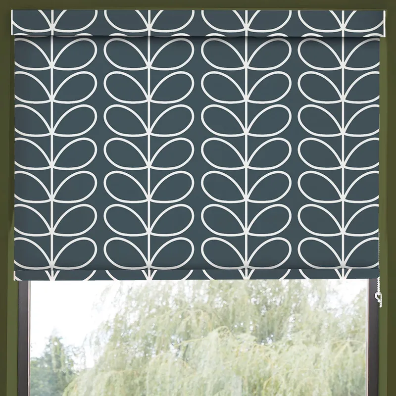 Orla Kiely Jumbo Linear Stem Made To Measure Blackout Roller Blind Marine