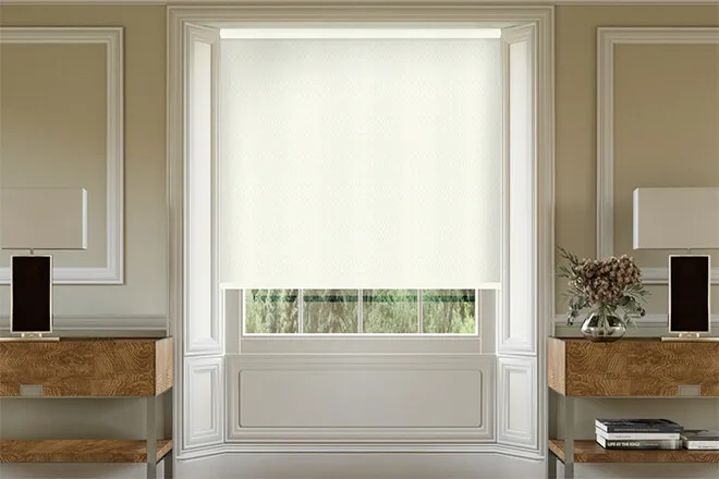 Jessica Cream - Shadow Pattern Roller Blind