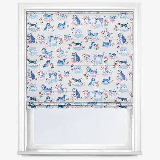 Cath Kidston Puppy Fields Pink & Blue Roman Blind