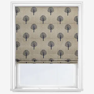 Emily Bond Yew Tree Navy Roman Blind