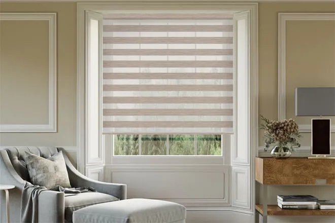 Austin Ash Jacquard Day And Night Blind With Matching Box Weave